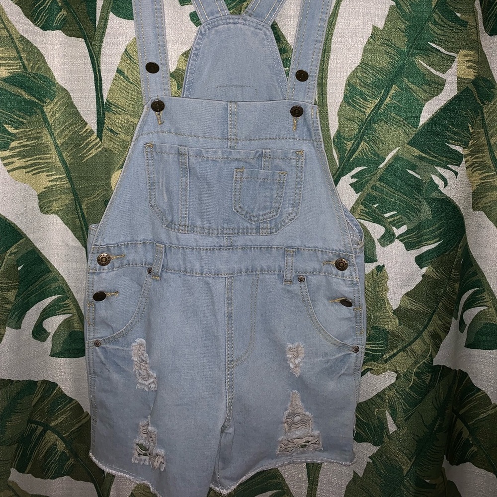 Blue Jean Overall Shorts